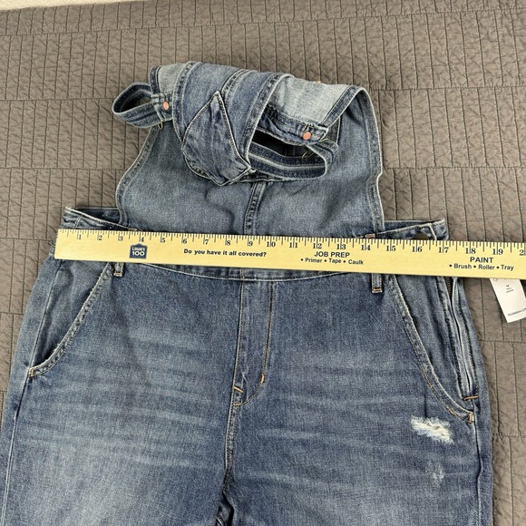 Old Navy Denim Overalls Women's Medium Tall Blue Tapered Boho Western Rodeo - Picture 11 of 13
